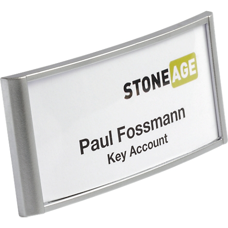 Name tag with text: STONE AGE, Paul Fossmann, Key Account.