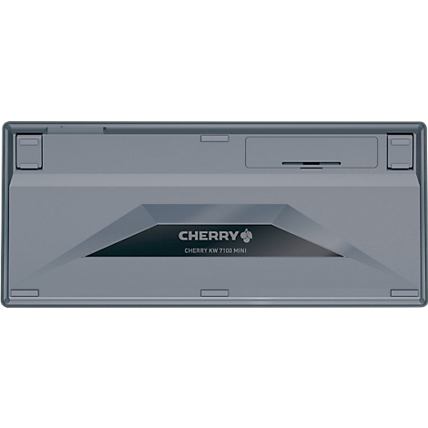 Dessous de clavier gris avec logo Cherry. Désignation du modèle ci-dessous.