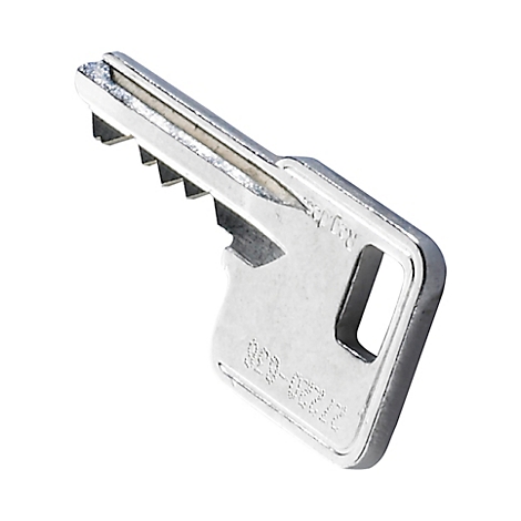 Clé argentée avec une lame dentelée et un trou. Le numéro '27230-038' est gravé sur la clé.