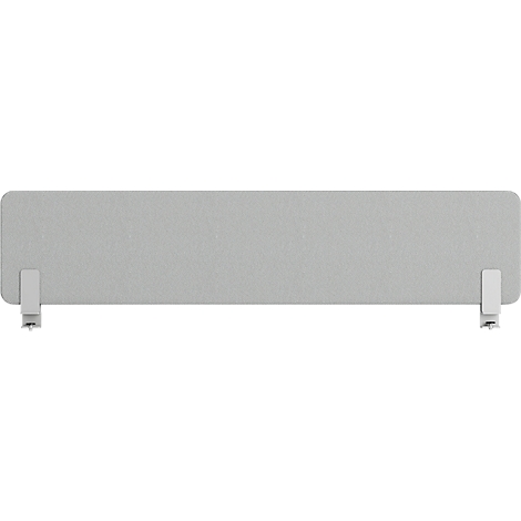 Cloison de bureau grise avec des pinces blanches.