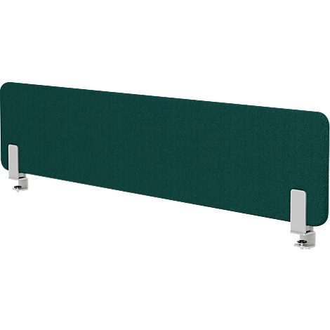 Cloison de bureau verte avec pinces.