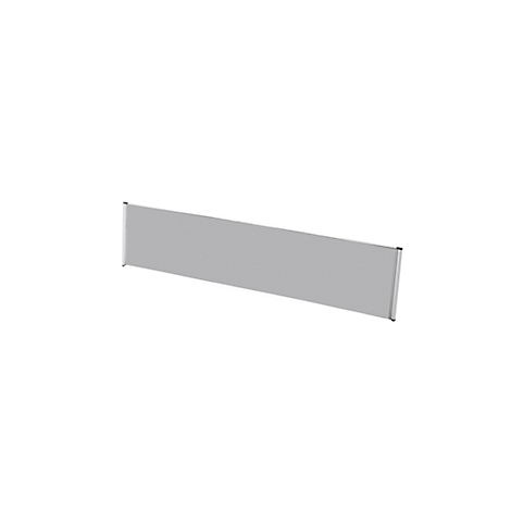 Bannière rectangulaire grise avec des bordures argentées, isolée sur fond blanc.