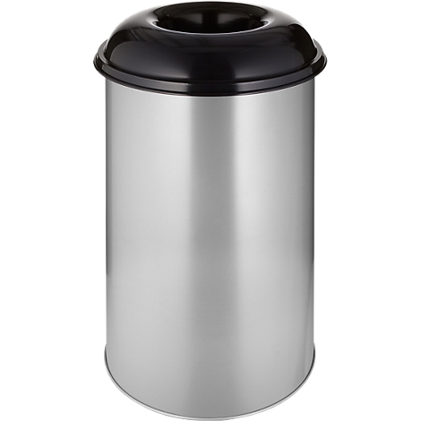Colector de residuos 50 l autoextinguible, cuerpo aluminio/tapa negra