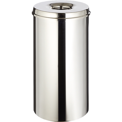 Colector de residuos para uso en interior, 50 l, autoextinguible, cuerpo acero inox./tapa acero inox.