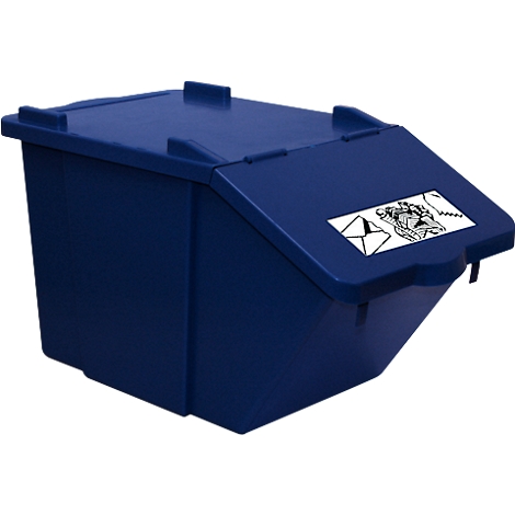 Poubelle de tri couvercle bleu 45L