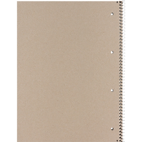 Beigefarbenes Notizbuch mit Spiralbindung und Lochung.
