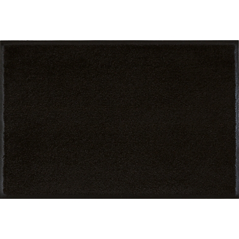 Black doormat with rectangular pattern and dark border.