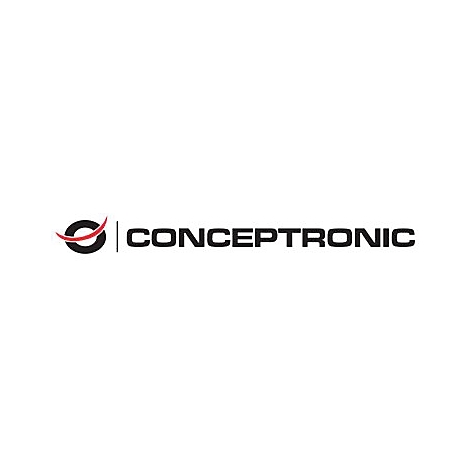Conceptronic Logo, bestehend aus einem stilisierten schwarzen Kreis mit rotem Bogen und dem Schriftzug Conceptronic.