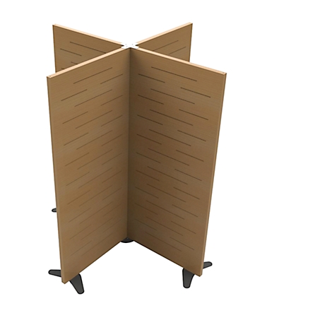 Brown, star-shaped partition with black feet. The surface shows fine, diagonal lines.