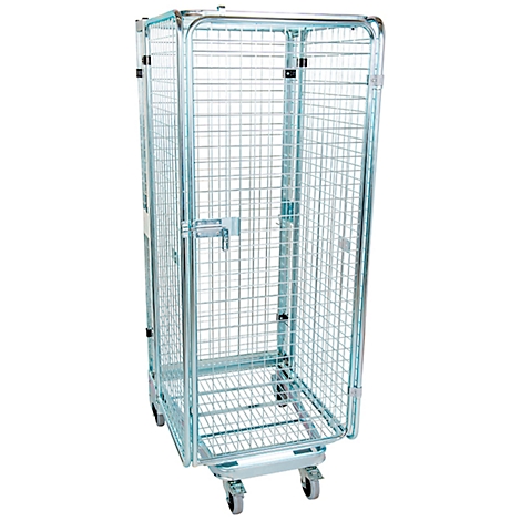 Contenedor de metal encajable, antirrobo, capacidad de carga 500 kg