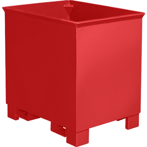 Contenedor para trenes logísticos tipo C 30, para sólidos, apilable hasta 3 unidades, capacidad 0,3 m³, hasta 500 kg, rojo vivo RAL 3000