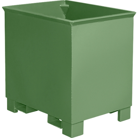 Contenedor para trenes logísticos tipo C 30, para sólidos, apilable hasta 3 unidades, capacidad 0,3 m³, hasta 500 kg, verde reseda RAL 6011