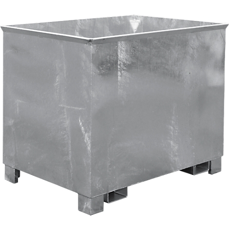 Contenedor para trenes logísticos tipo C 80, para sólidos, apilable hasta 3 unidades, capacidad 0,8 m³, hasta 1000 kg, galvanizado