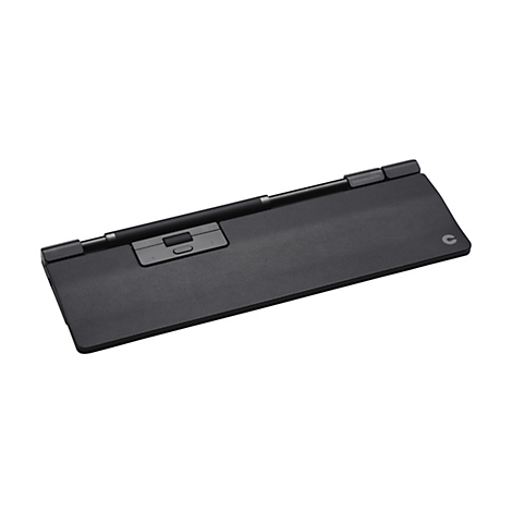Schwarze RollerMouse Pro mit integrierter Handballenauflage und Rollstab vor weißem Hintergrund.
