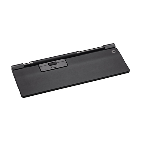 Schwarze RollerMouse Pro von Contour Design mit Rollleiste und Handgelenkauflage vor weißem Hintergrund.