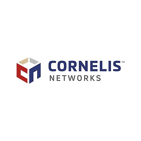 Logo von CORNELIS NETWORKS. Ein abstraktes Würfel-Symbol in Rot, Blau und Beige, gefolgt vom Schriftzug 'CORNELIS NETWORKS' in Blau und Grau.