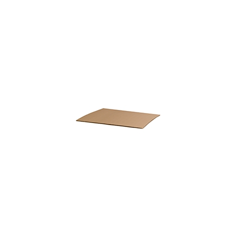 A rectangular, brown cardboard base rests on a white background.