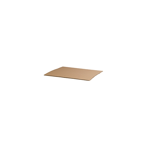 A brown, slightly curved cardboard tray lies on a white background. The edges are dark brown.