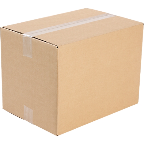 Brown cardboard box sealed with tape.