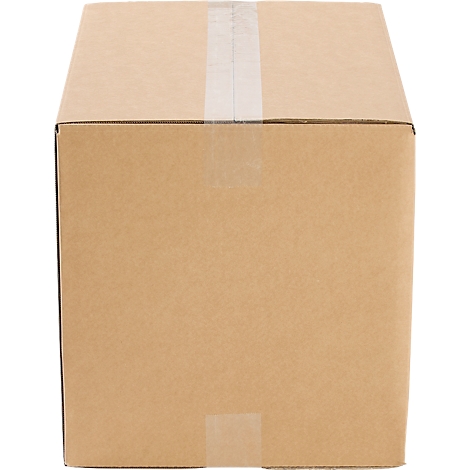 A closed brown cardboard box, sealed with tape.