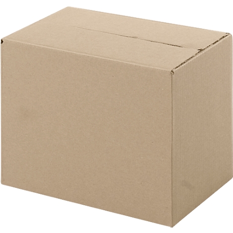 A rectangular cardboard box, brown and with a slightly visible structure.