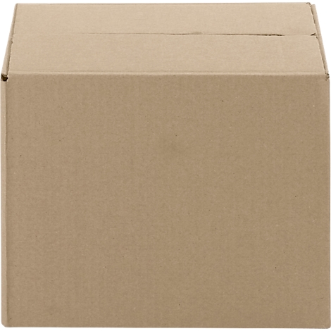Brown, square cardboard box. Lid with a line.