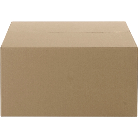 A rectangular, brown cardboard box against a white background. The box is closed and has a clean surface.