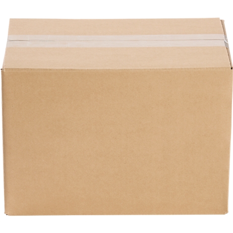 Brown cardboard box sealed with tape.