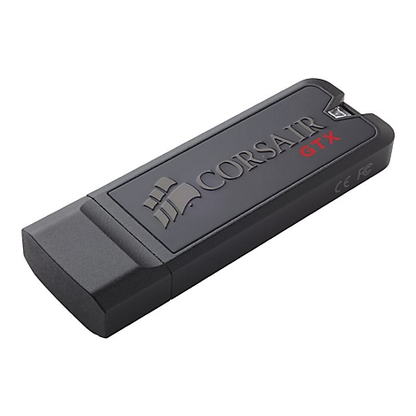 Schwarzer USB-Stick mit Corsair-Logo und GTX-Schriftzug.