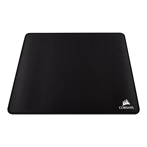 Tapis de souris rectangulaire noir avec logo Corsair.
