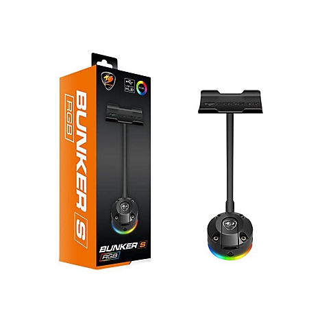 Cougar Bunker S RGB Maus-Bungee und Headset-Halterung mit Verpackung.