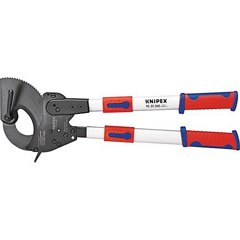 Coupe-câble avec poignées rouges et bleues et l'inscription "KNIPEX 95 32 060".