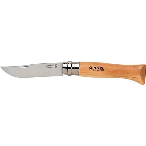 Couteau pliant avec manche en bois et lame en métal, fabricant OPINEL.
