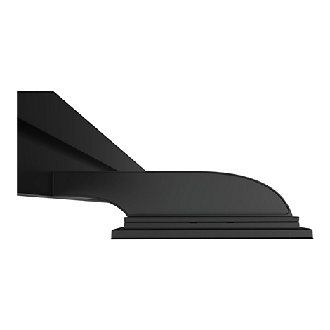 Detailaufnahme einer schwarzen, geschwungenen und abgerundeten Tischkante.