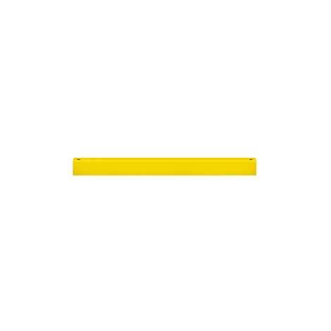 A yellow, rectangular object on a white background.