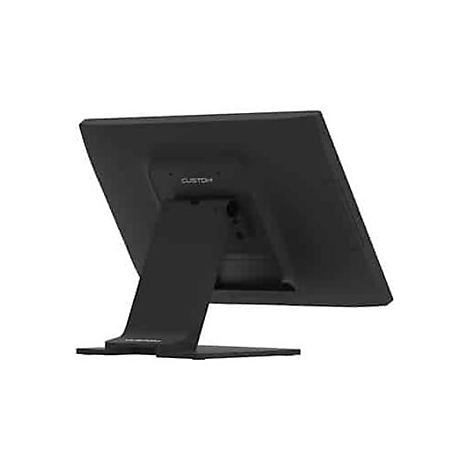 Moniteur noir vu de dos, avec lettrage 'CUSTOM'.