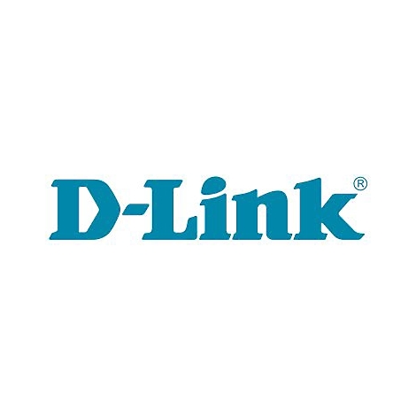 Blaues D-Link Markenlogo auf weißem Hintergrund.