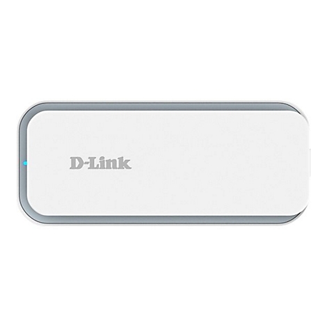 D-Link WLAN Access Point. Weißes Rechteck mit grauem Rand, D-Link Logo.