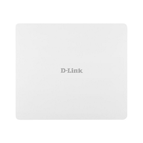 Ein quadratisches, weißes Gerät mit abgerundeten Ecken. Der Schriftzug "D-Link" ist mittig angebracht.