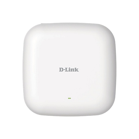 Ein weißes D-Link-Gerät mit einem grünen Licht.
