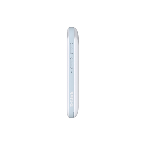 Un appareil D-Link blanc vu de côté, avec des accents bleus, un bouton WPS et un logo.