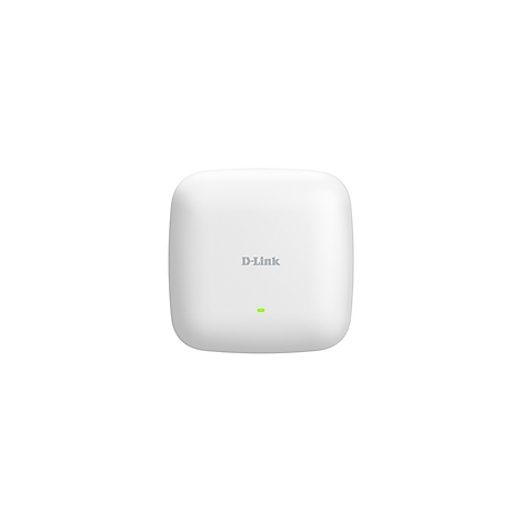 Weißer D-Link-Access-Point mit grünem Licht.