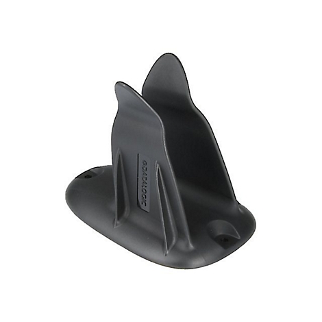 Support en plastique noir pour application industrielle. Logo du fabricant visible.