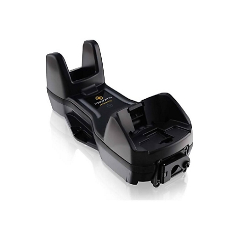 Schwarze Ladestation für einen Barcode-Scanner, mit dem Logo PowerScan von Datalogic.