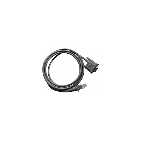 Graues Kabel mit Steckern. Oben ein länglicher Stecker, unten ein rechteckiger.