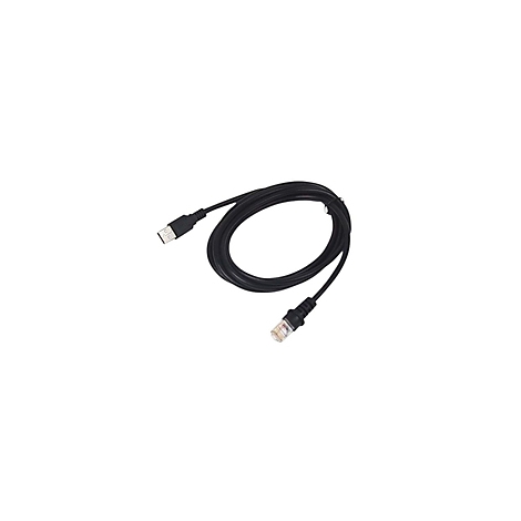 Ein schwarzes USB-Kabel mit Steckern an beiden Enden.