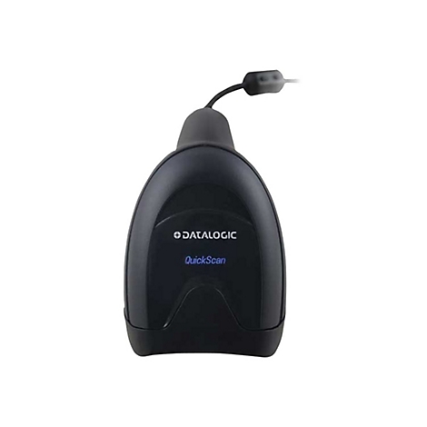Schwarzer Barcode-Scanner mit Datalogic-Logo und QuickScan-Schriftzug.