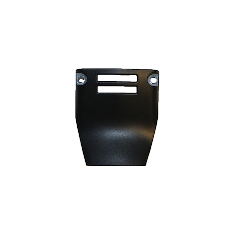 Schwarzes Kunststoffteil mit zwei Öffnungen und Metallösen.