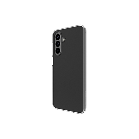 Coque de smartphone noire. Bordure transparente claire. Dos avec caméra et l'inscription 'dbramante1928'.