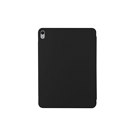 Schwarze Tablet-Hülle, die die Kamera und die Ecke des Geräts zeigt.